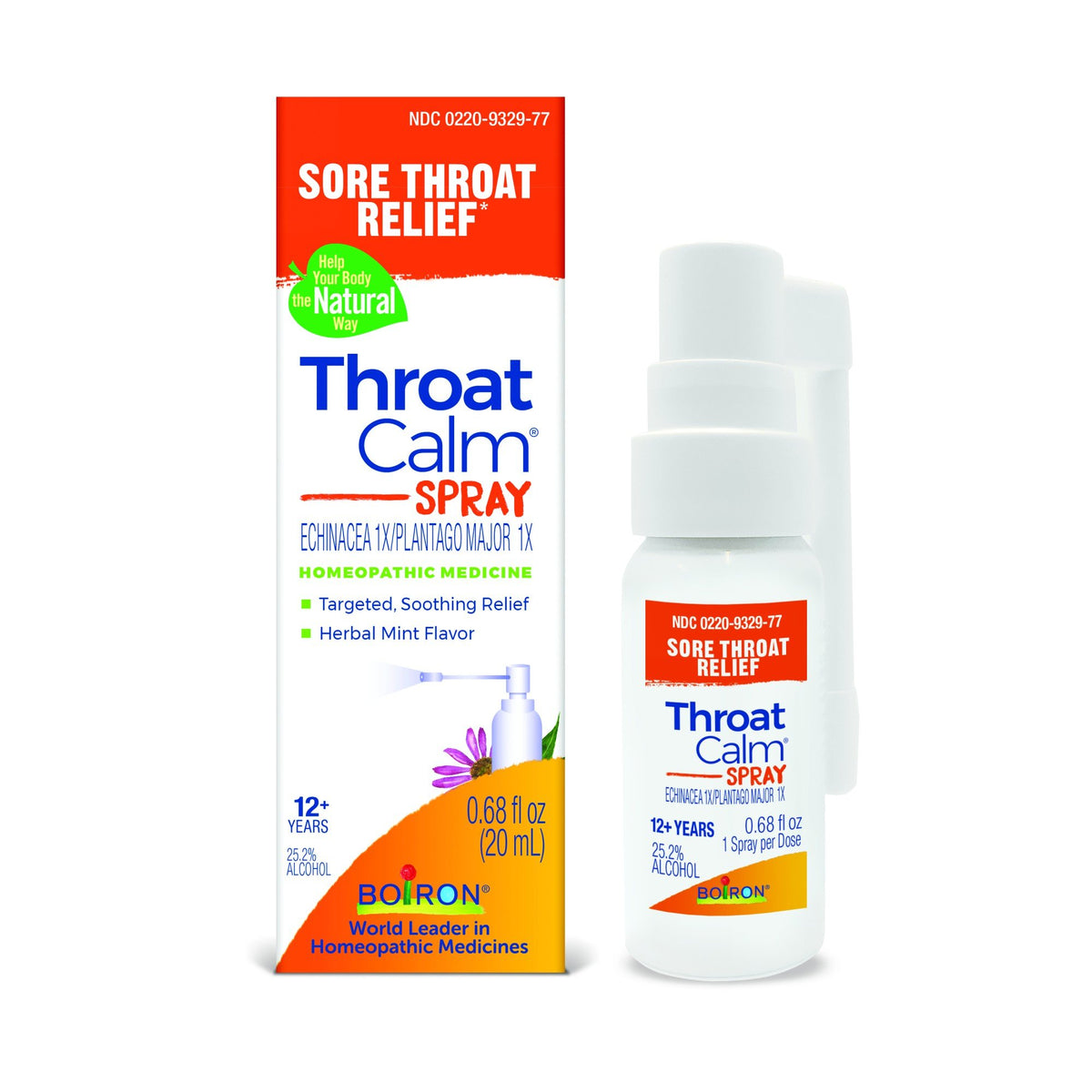 Boiron ThroatCalm Spray Homeopathic Medicine For Sore Throat Relief 0.68 fl oz Spray