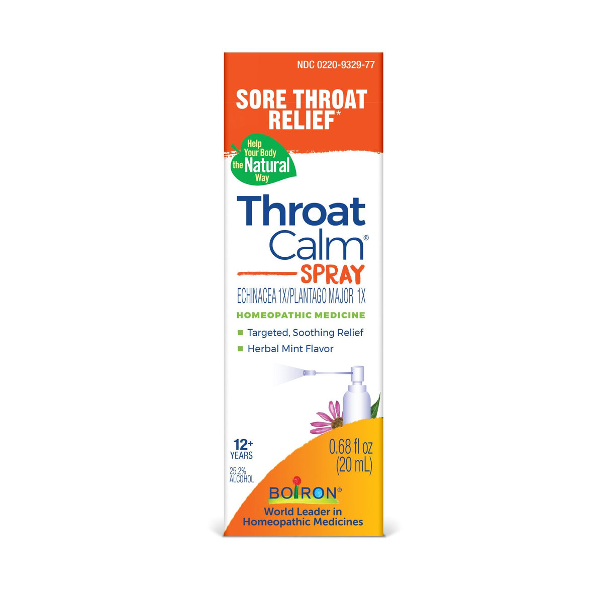 Boiron ThroatCalm Spray Homeopathic Medicine For Sore Throat Relief 0.68 fl oz Spray