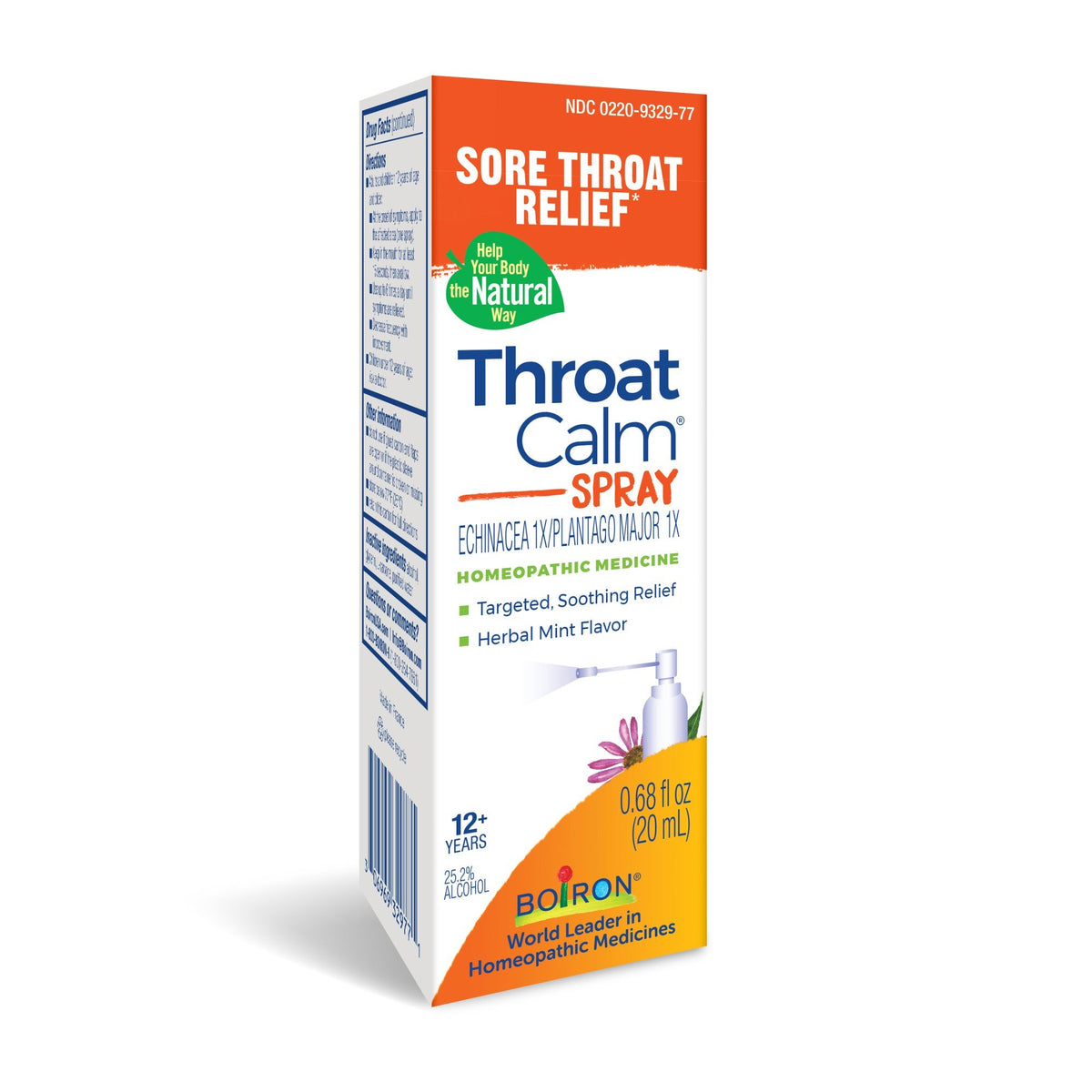 Boiron ThroatCalm Spray Homeopathic Medicine For Sore Throat Relief 0.68 fl oz Spray