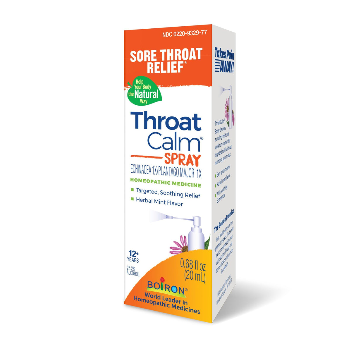 Boiron ThroatCalm Spray Homeopathic Medicine For Sore Throat Relief 0.68 fl oz Spray