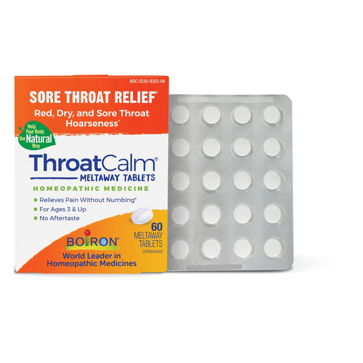 Boiron ThroatCalm Homeopathic Medicine For Sore Throat Relief 60 Tablet