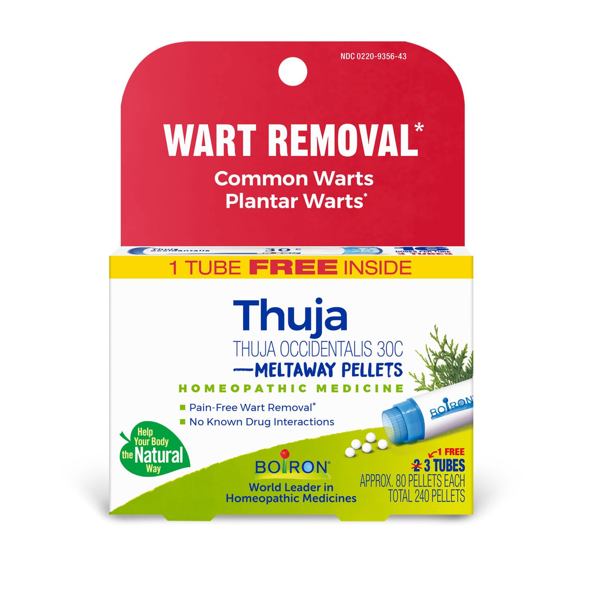 Boiron Thuja Occidentalis 30C 3 MDT Homeopathic Medicine For Wart Removal 3 Tubes Pellet