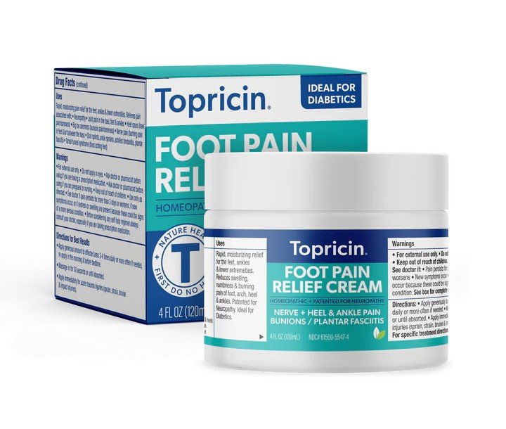 Topricin Foot Pain Relief Cream 4 oz Cream