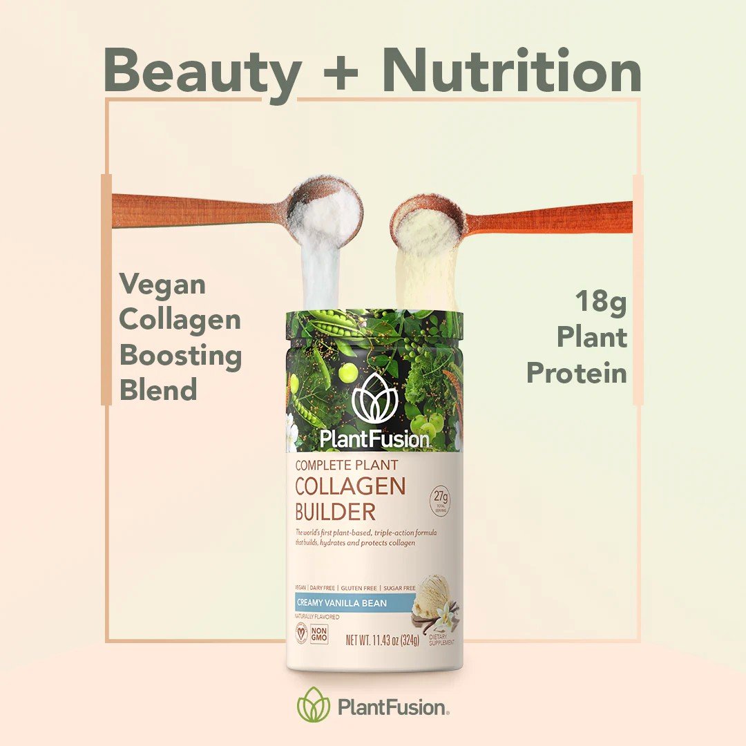 PlantFusion Vegan Complete Plant Collagen Builder Vanilla Bean 11.42 oz Powder