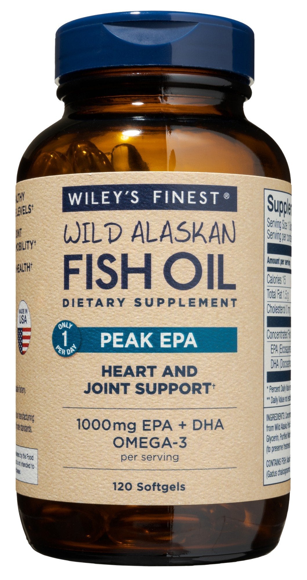Wileys Finest Wild Alaskan Fish Oil Peak EPA 120 Softgel