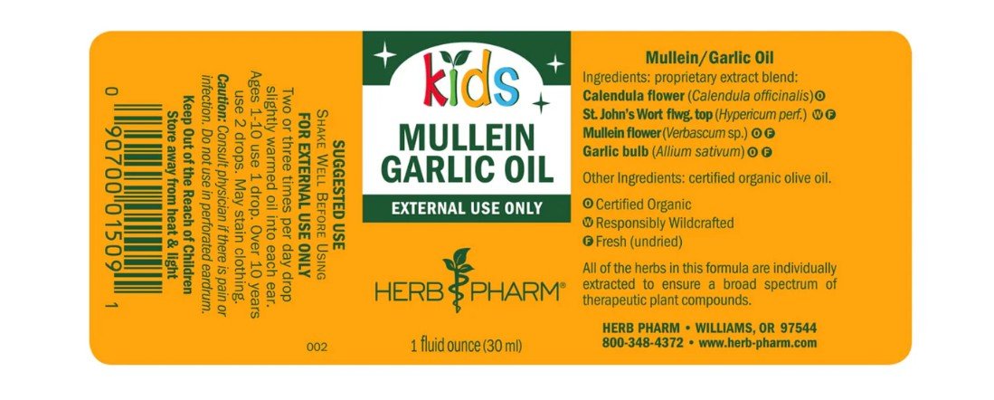 Herb Pharm Kids Mullein Garlic Oil 1 oz Liquid