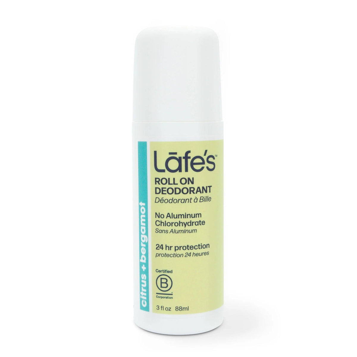 Lafe&#39;s Natural Bodycare Lafe&#39;s Natural Roll-On Deodorant Active Citrus &amp; Bergamot 3 oz Roll-On
