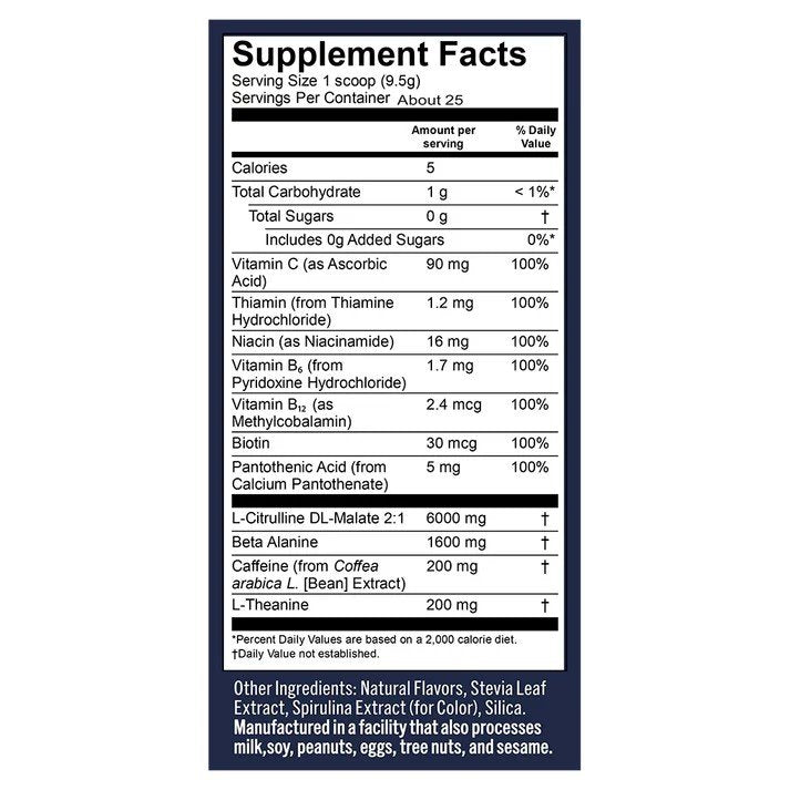 Vega Pre-Workout Energy Blue Raspberry 8.4 oz Powder