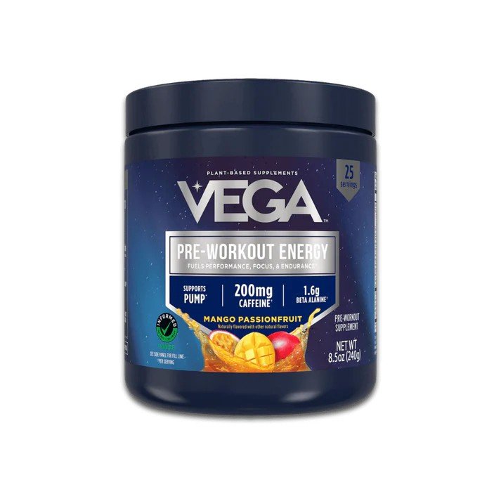 Vega Pre-Workout Energy Mango Passionfruit 8.5 oz Powder