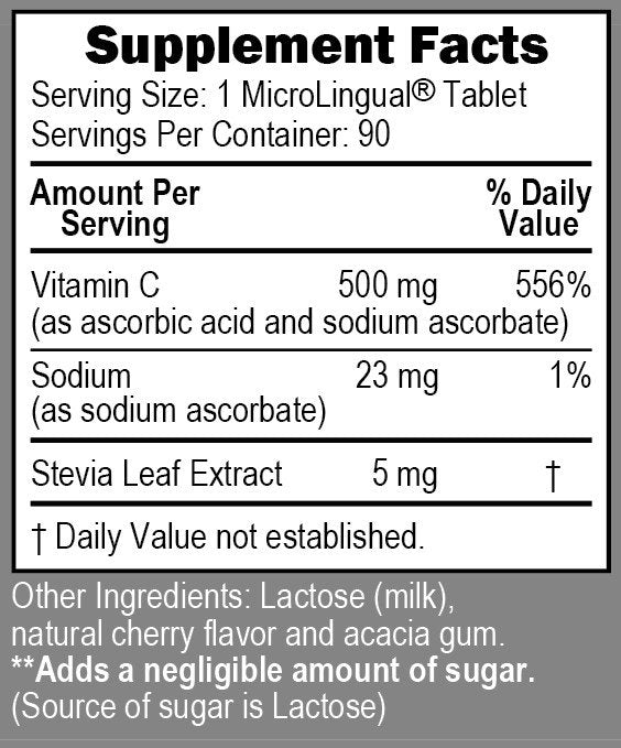 Superior Source Vitamin C 500 mg Sour Cherry Melts 90 Sublingual Tablet