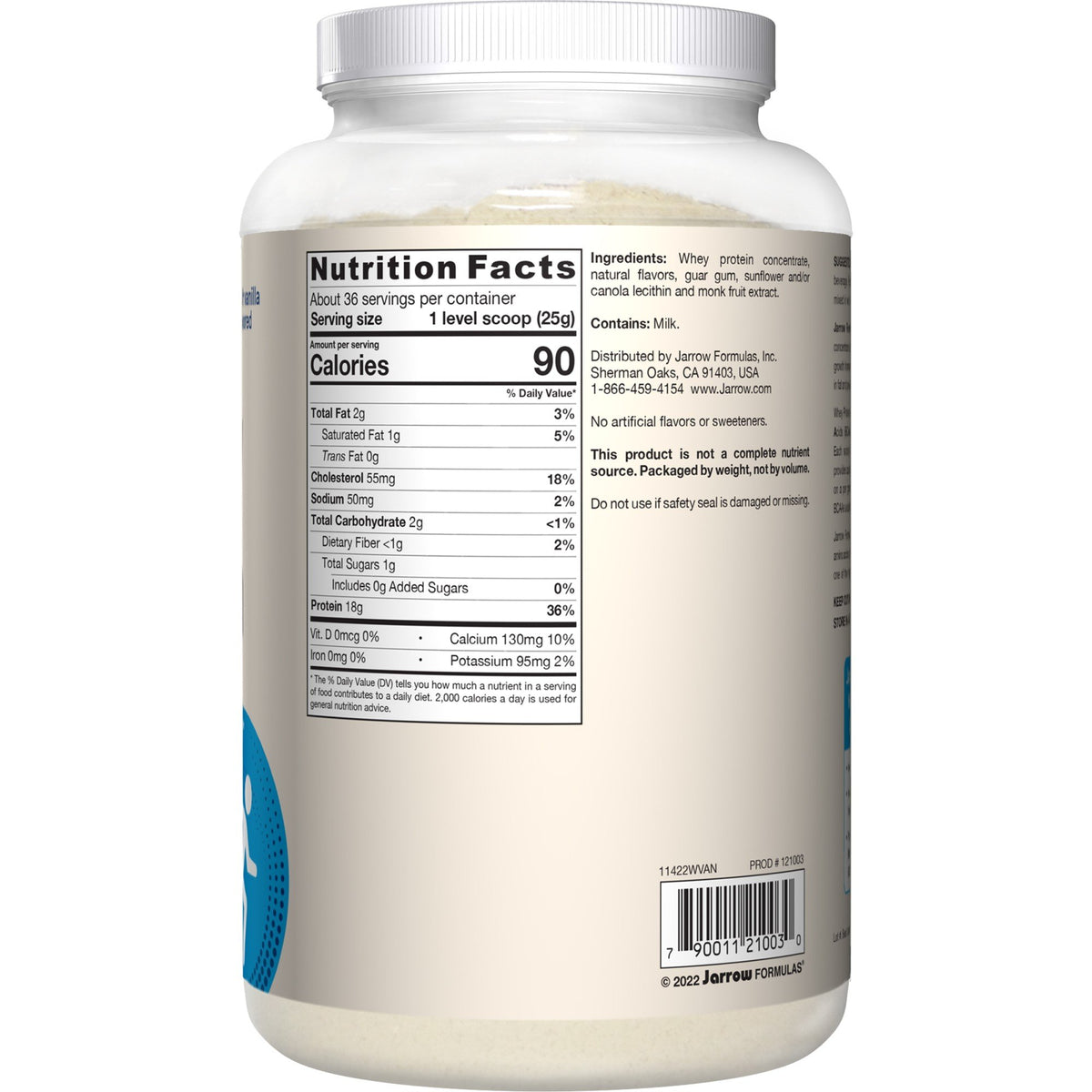 Jarrow Formulas Whey Protein-Vanilla 2 lbs Powder
