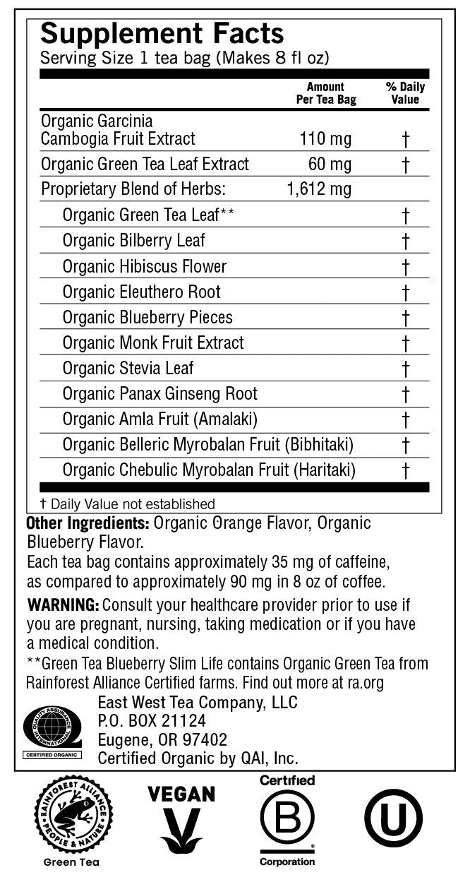 Yogi Teas Green Tea Blueberry Slim Life 16 Bag