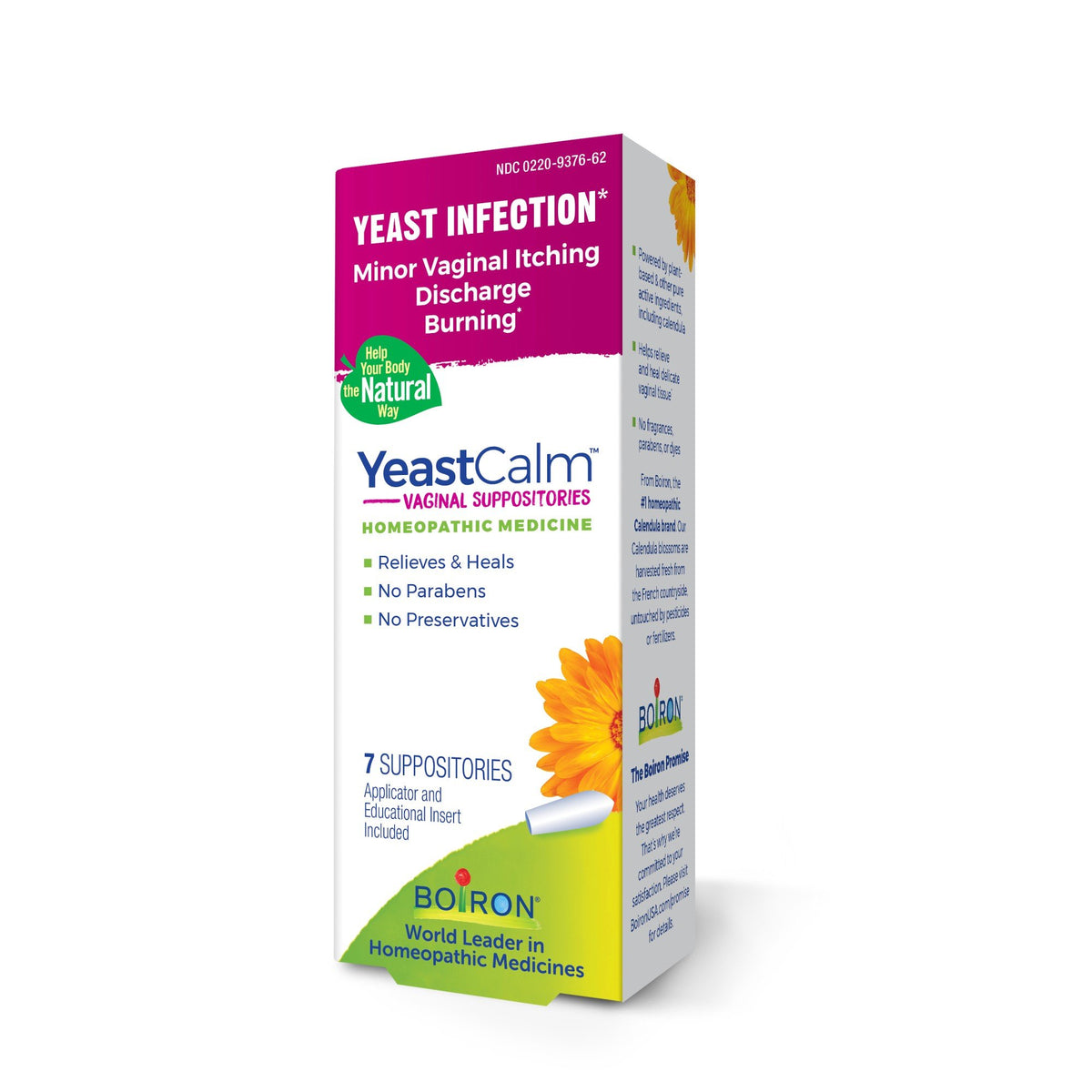 Boiron YeastCalm Homeopathic Medicine For Yeast Infection Relief 7 Suppositories