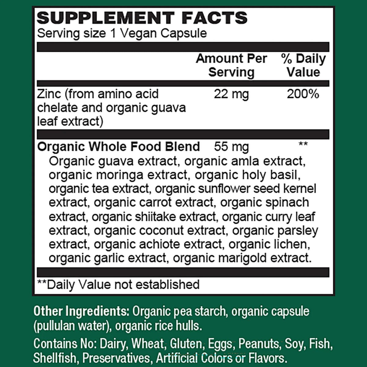 PlantFusion Vegan Wholefood Zinc 22 mg 60 VegCap