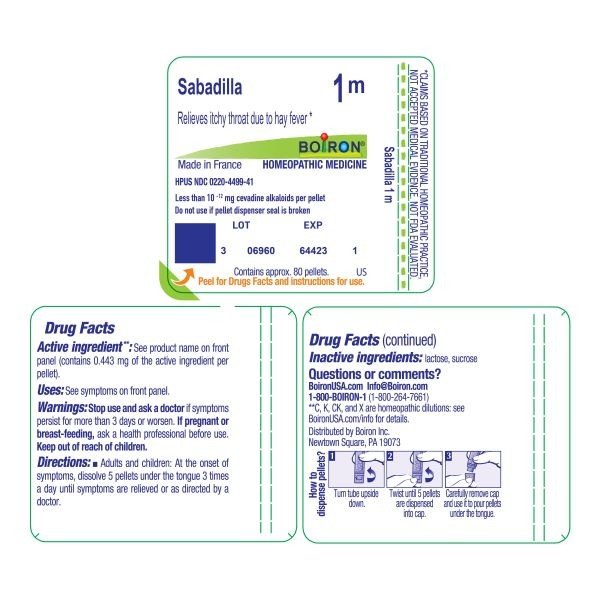 Boiron Sabadilla 1M Homeopathic Single Medicine For Allergy 80 Pellet