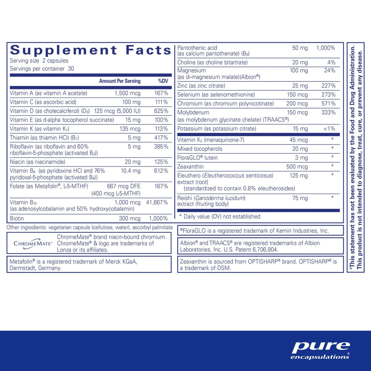 Pure Encapsulations PureResponse Multivitamin 60 Capsule