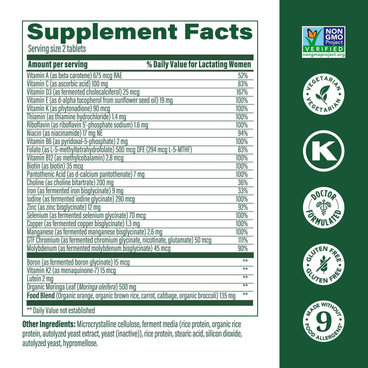 MegaFood Baby &amp; Me 2 Postnatal Multi 120 Tablet