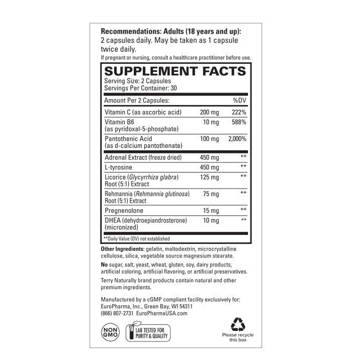 EuroPharma (Terry Naturally) Adrenaplex 120 Capsule