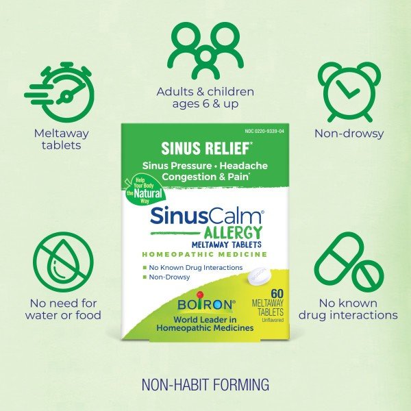 Boiron SinusCalm Allergy Homeopathic Medicine For Sinus Relief 60 Tablet