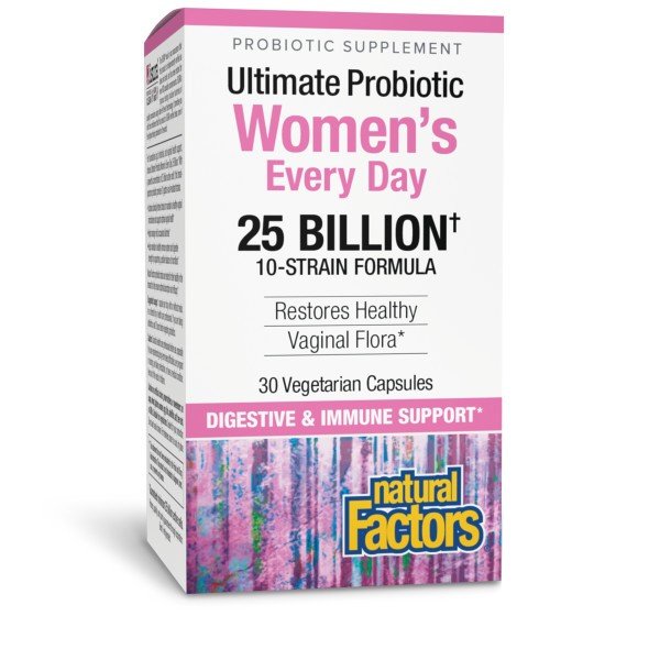 Natural Factors Ultimate Probiotic Women&#39;s Every Day-25 Billion-10-Strain Formula 30 Capsule