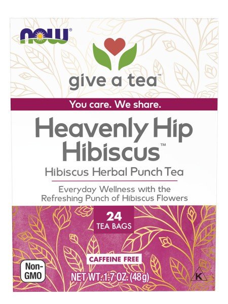 Now Foods Heavenly Hip Hibiscus Caffeine Free 24  Tea Bags Box