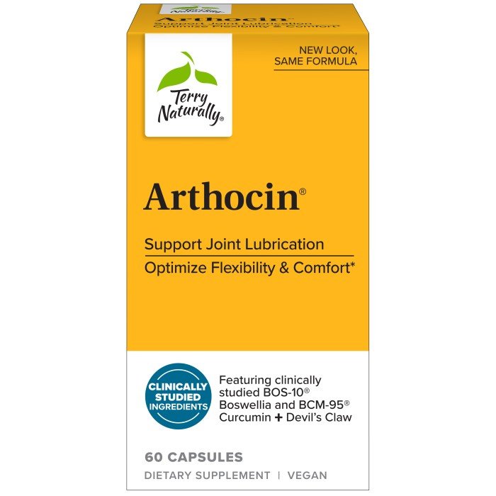 Arthocin | Terry Naturally | Joint Lubrication Support | Flexibility Optimization | Comfort Optimization | B.O.S.-10 | Boswellia | B.C.M.-95 | Curcumin | Devil's Claw | Vegan | Dietary Supplement | 60 Capsules | VitaminLife