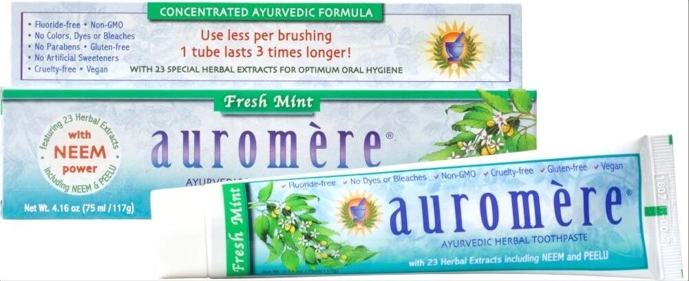 Auromere Ayurvedic Products Toothpaste-Freshmint 4.16 oz Paste