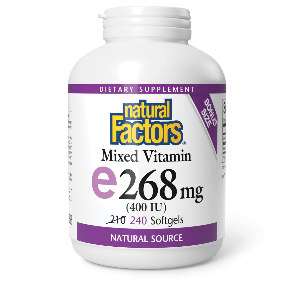 Natural Factors Mixed Vitamin E 268 mg (400 IU) 240 Softgel