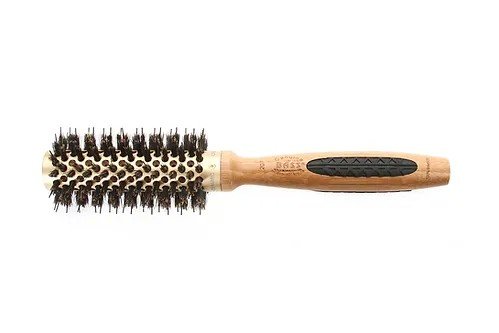 Bass Brushes Extra Small Round Brush with 100% Natural Bristle + Nylon Pins &amp; Style &amp; Condition Round - Hair Pure Bamboo Handle 1 Brush