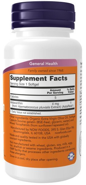 Now Foods Astaxanthin 4 mg 90 Softgel