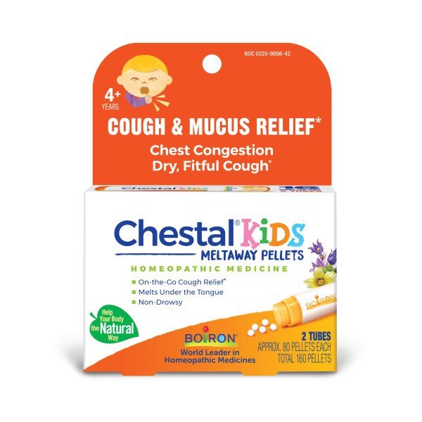 Boiron Chestal Kids Pellets 2 MDT Homeopathic Medicine For Cough &amp; Mucus Relief 2 Tubes Pellet