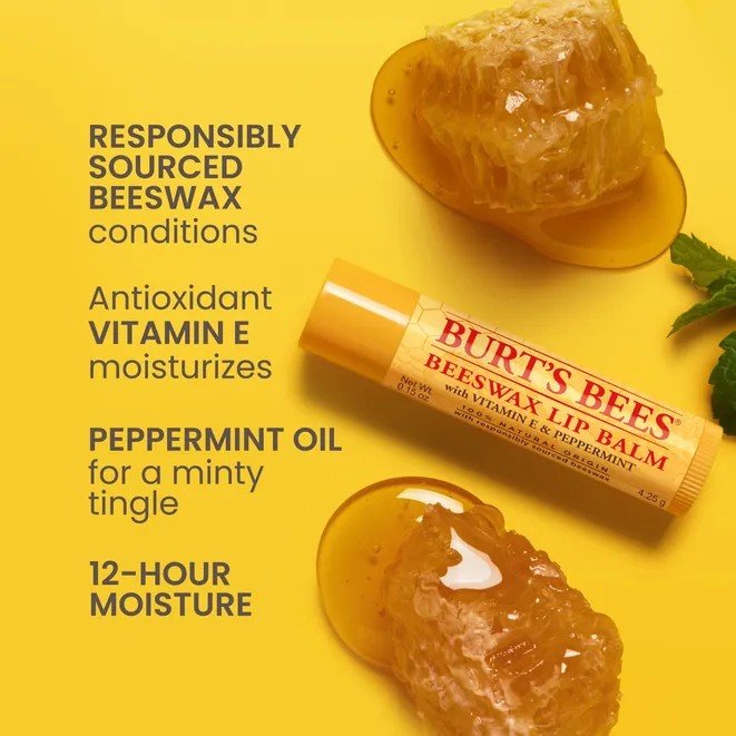 Burt&#39;s Bees Freshly Picked Lip Balms 4 (0.15 oz.) Tubes in Blister Box 4 Pieces Lip Balm