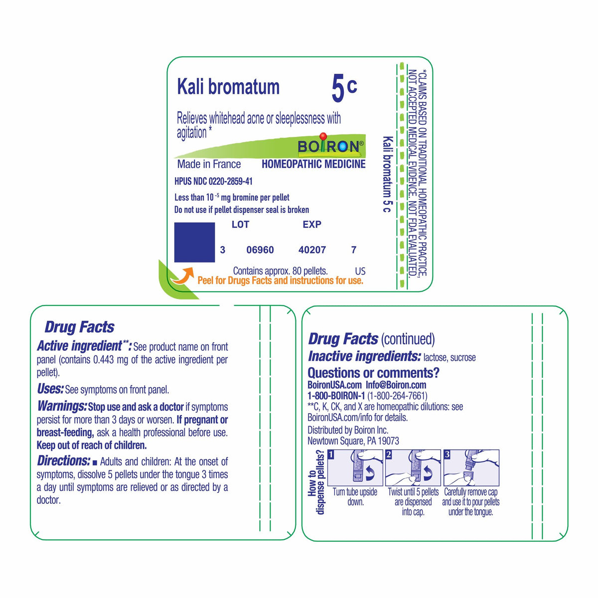 Boiron Kali Bromatum 5C Homeopathic Single Medicine For Stress &amp; Sleep 80 Pellet