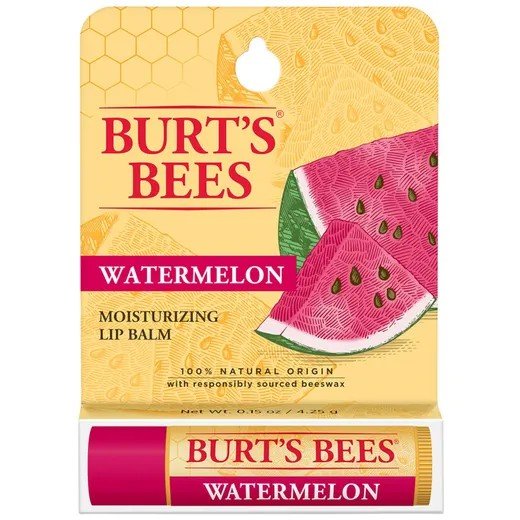 Burt's Bees Watermelon Lip Balm in Blister Box 0.15 oz. Lip Balm