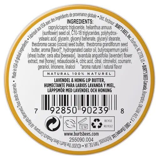 Burt&#39;s Bees Lavender &amp; Honey Lip Butter 0.4 oz. Tin