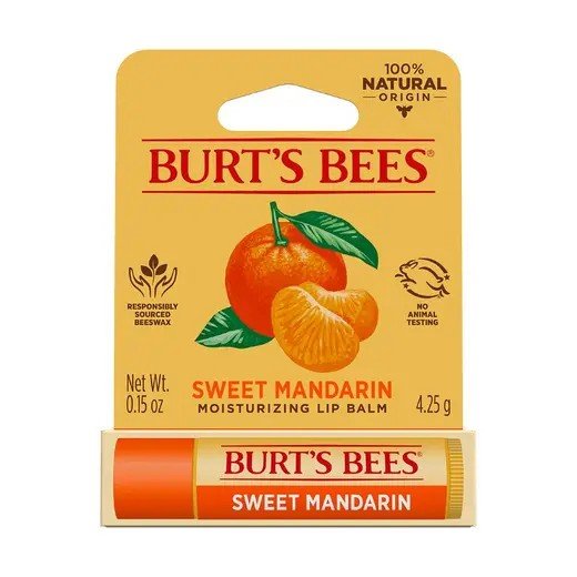 Burt's Bees Sweet Mandarin Lip Balm Tube in Blister Box 0.15 oz Lip Balm