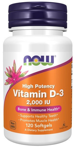 Now Foods Vitamin D-3  2,000 IU 120 Softgel