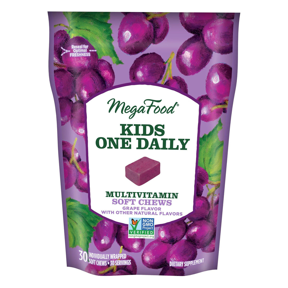 MegaFood Kids One Daily Soft Chews Grape 30 Chewable