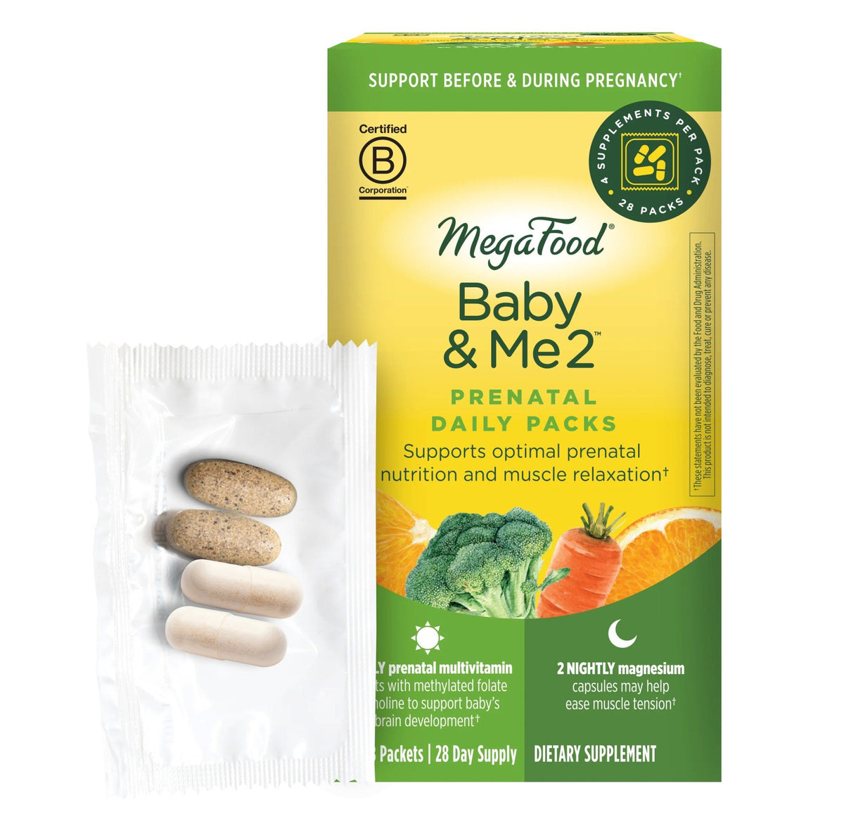 MegaFood Baby & Me 2 Prenatal Daily Packs 28 Tablet and Capsule