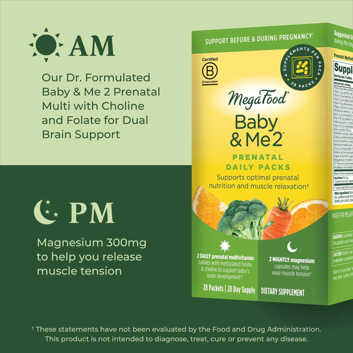 MegaFood Baby &amp; Me 2 Prenatal Daily Packs 28 Tablet and Capsule