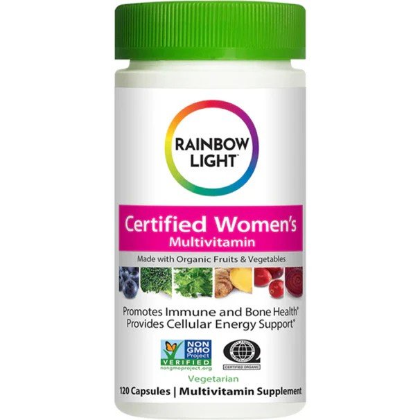 Certified Women's Multivitamin | Rainbow Light | Immune Health | Bone Health | Cellular Energy Support | Non GMO Project Verified | Made with Organic Fruits & Vegetables | Vegetarian | 120 Capsules | Multivitamin Supplement | VitaminLife