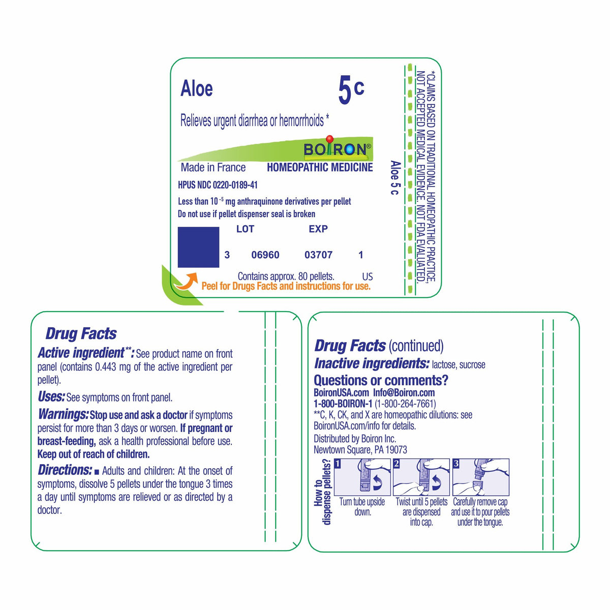 Boiron Aloe 5C Homeopathic Single Medicine For Digestive 80 Pellet