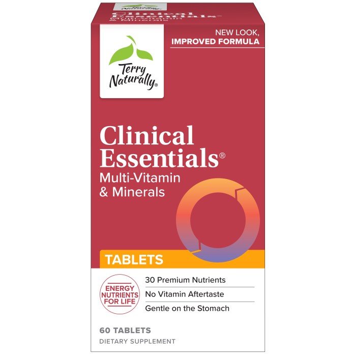 EuroPharma (Terry Naturally) Clinical Essentials Multi-Vitamin & Minerals-30 Premium Nutrients 60 Tablet