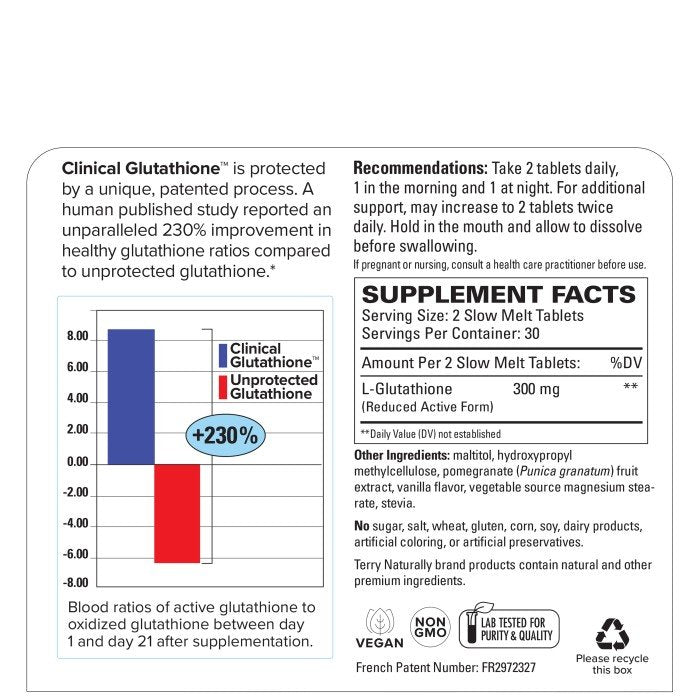 EuroPharma (Terry Naturally) Clinical Glutathione 60 Sublingual Tablet