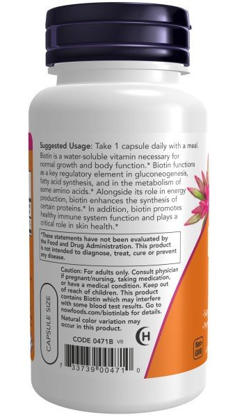 Now Foods Biotin 5000mcg 60 Capsule