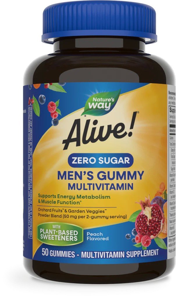 Nature&#39;s Way Alive! Zero Sugar Men&#39;s Gummy Multivitamin 50 Gummy