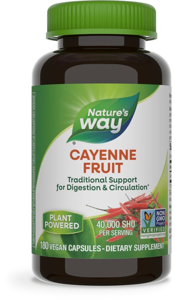 Nature's Way Cayenne Fruit 180 Vegan Capsule