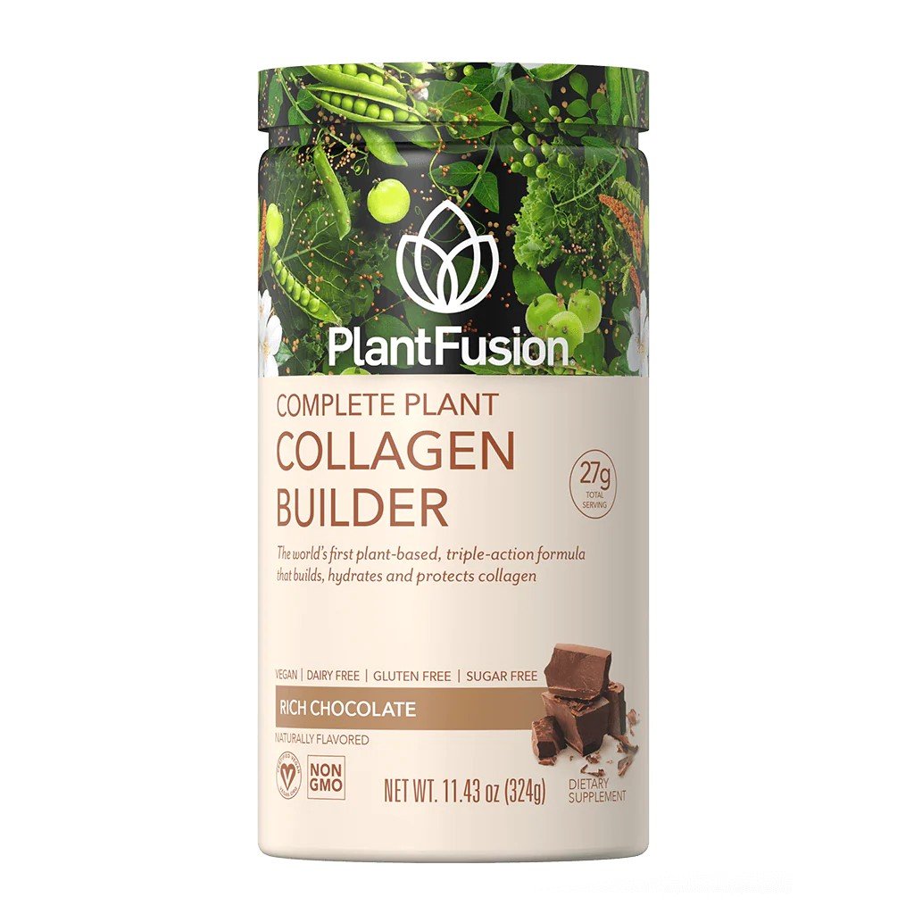 PlantFusion Complete Plant Vegan Collagen Builder Rich Chocolate 11.43 oz Powder