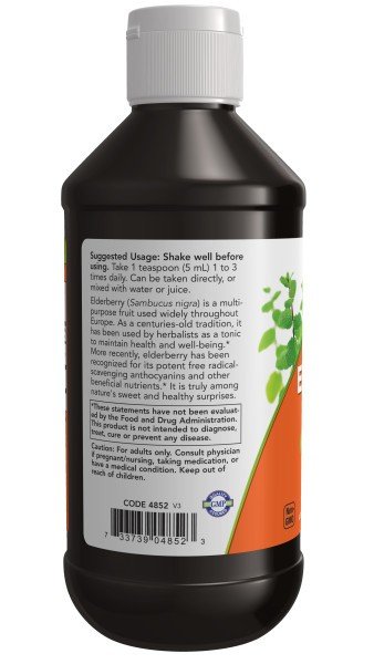 Now Foods Elderberry Liquid 10:1 Concentrate 8 oz Liquid