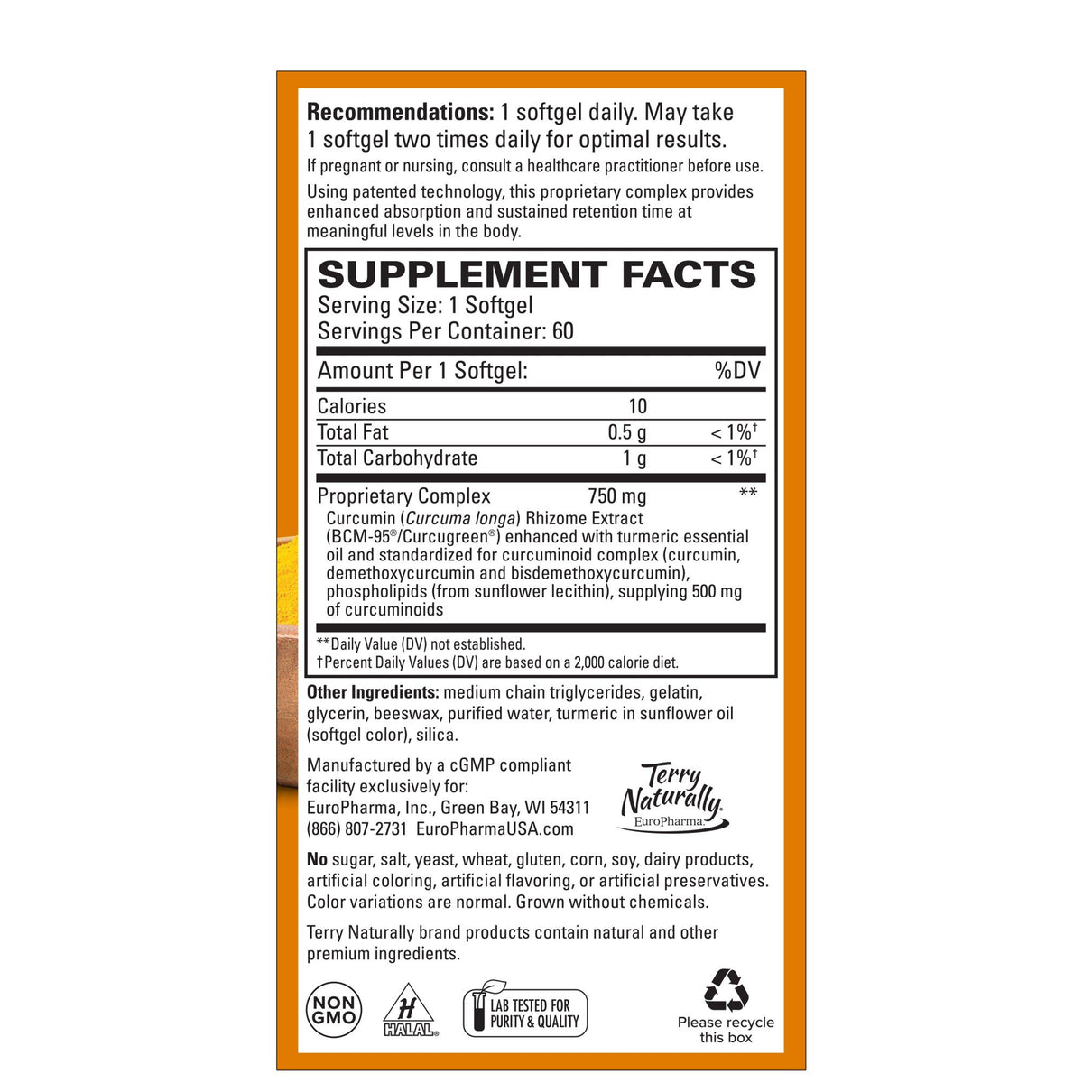 EuroPharma (Terry Naturally) CuraMed 750mg 30 Softgel